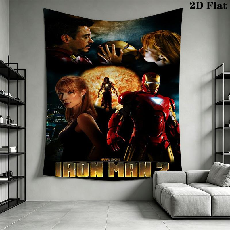 Iron Man Tech Showcase Tapestry Wallmounted Background Cloth Christmas Gift Work Of Art Wall Covering Decoration