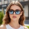 Square Frame Rice Stud Sunglasses Outdoor Retro Inspired UV400 Protection Sun Glasses Trendy Vintage Eyewear for Unisex