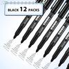 Coruscant Ultra Fine Point Permanent Markers, 12 Pack Extra Fine Tip 0.4 Mm Black Marker, Quick-Drying, Waterproof, Fade-Resistant, Ideal for Home,
