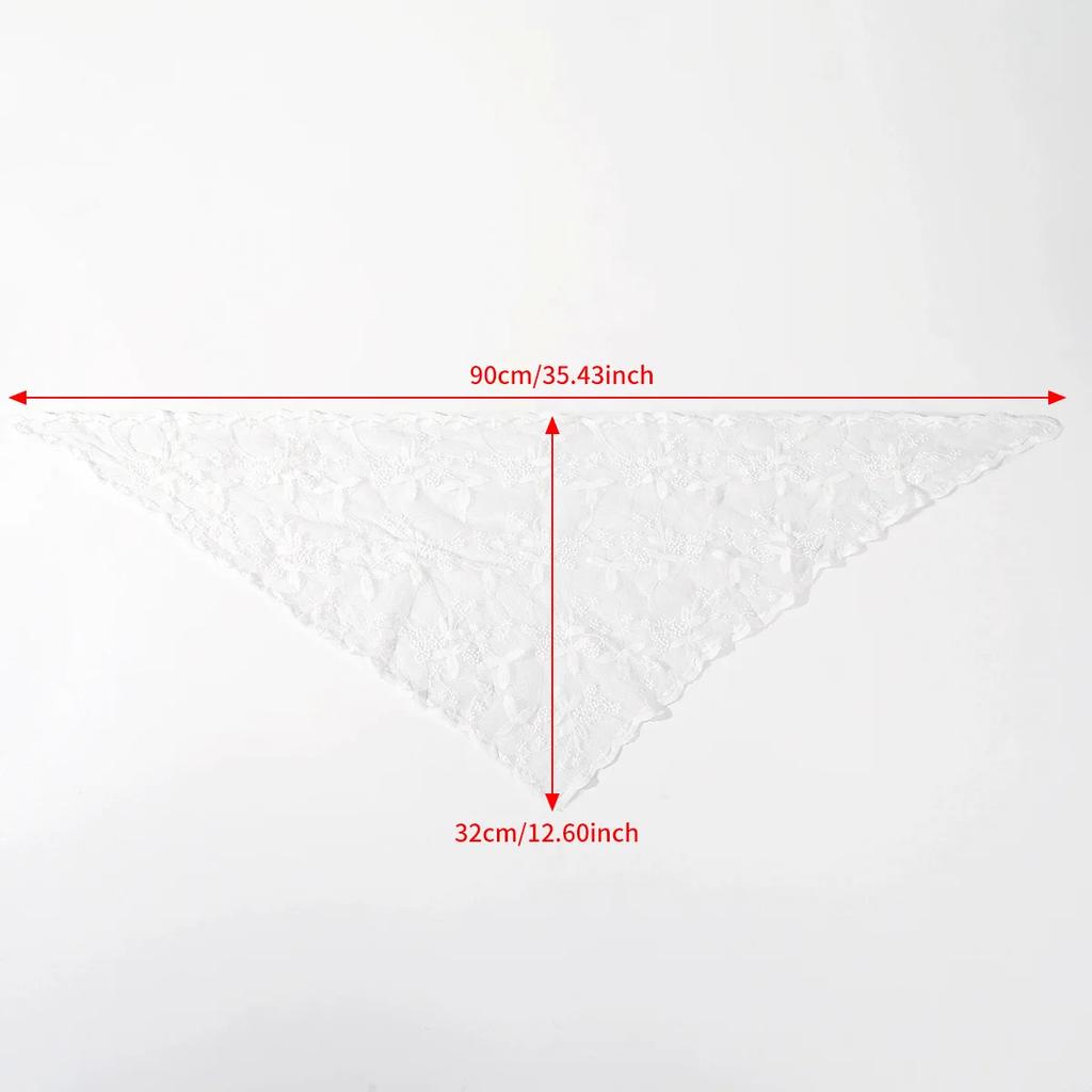 Summer White Woven Floral Lace Hair Scarf Wraps Women Retro Triangle Headscarf Hat Travel Photo Headband Hair Accessories