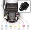 Black 6AN Male To M18x15mm Male Flare Union Coupler Fuel Oil Line Hose Adapter