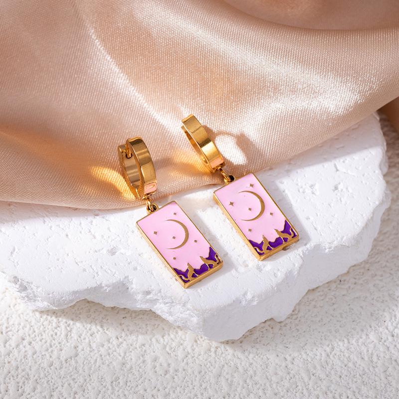 Brincos de Coelho Stud em Aço Inoxidável com Zircônia Azul-Verde Caçador de Sonhos: Moda de Luxo Feminina