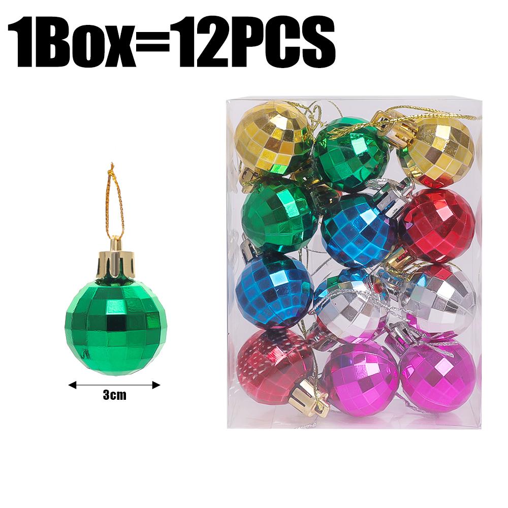 3cm Christmas Balls Gifts Xmas Tree Decorations Gift Hanging Pendants Bauble Party Wedding Plastic Ornament Balls Kids Toys