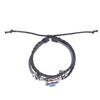 Blue Evil"s Eye Bracelets Turkish Style Adjustable Length HandWoven Leather Men"s Jewelry