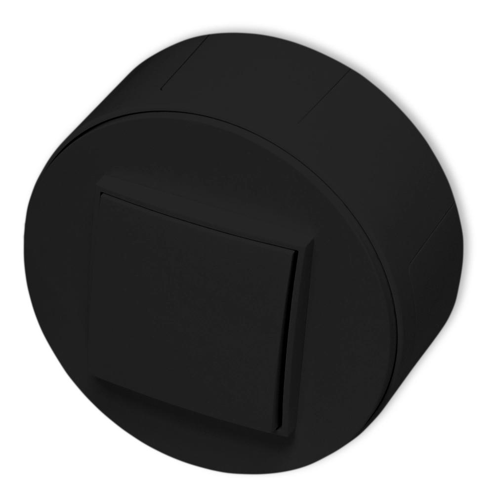 Double stair switch USA set surface-mounted round Mini matt black