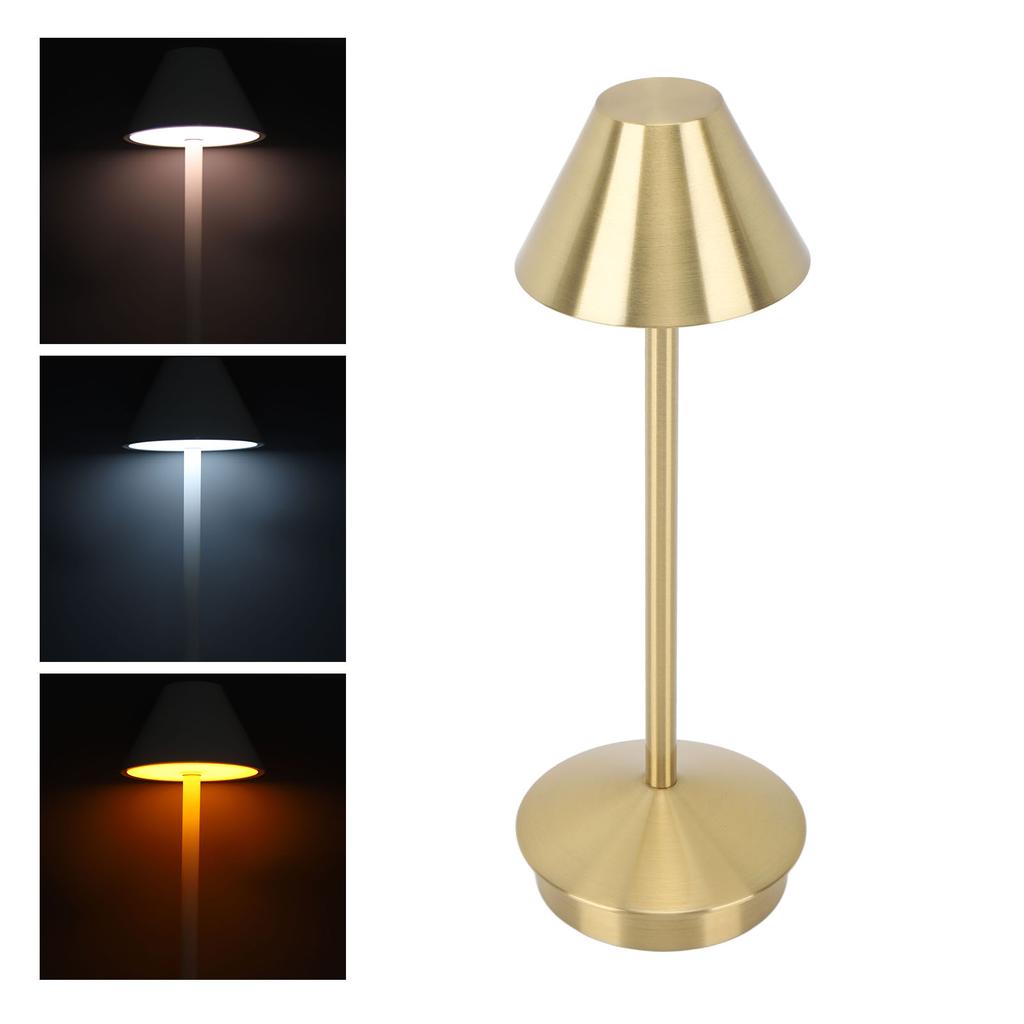 Cordless Table Lamp Modern Iron Art 3 Color Stepless Dimming Portable LED Desk Lamp with Touch Control
