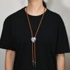 Ethnic Style Heart Shape Pendant Necklace Blue Turquoise Bolo Tie Men Necklace Costume Cowboy