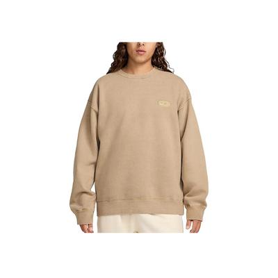 Nike Solo Swoosh Fleece Crewneck Long Sleeve Loose Sweatshirt Men Sweatshirt Beige HJ2236-297