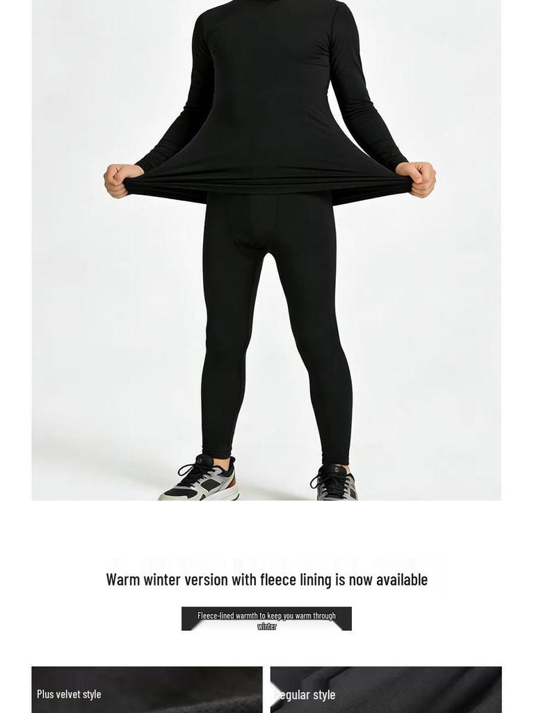 Children's Autumn-Winter Quick-Dry Compression Set: Breathable Long-Sleeve Top & Pants for Men's Sports, Fitness, and Running.