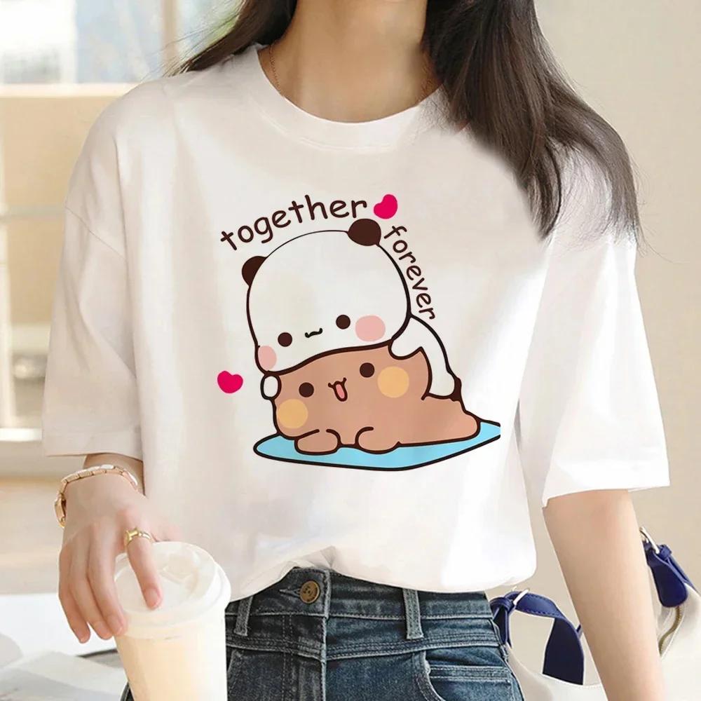 Cute Bear LOVE T Shirt Women Bubu Dudu Couple Tops Tee Summer Short Sleeve Tshirts Female Korean Casual Girl Tshirt Camisetas