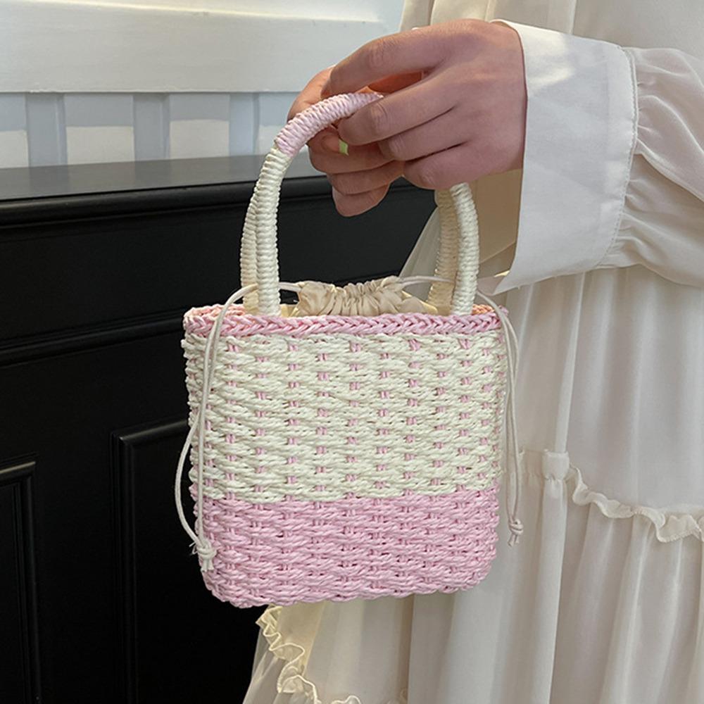 Large Capacity Weave Straw Bag Casual Tote Bag Fashion Beach Bag  Holiday