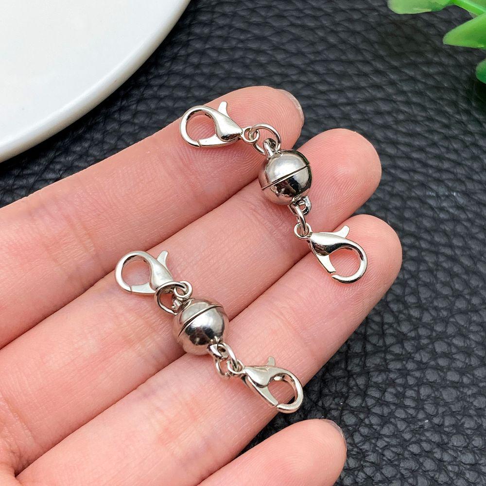 10-Style Multi-Color Round Magnetic Lobster Clasp Charms for DIY Bracelet & Necklace Jewelry