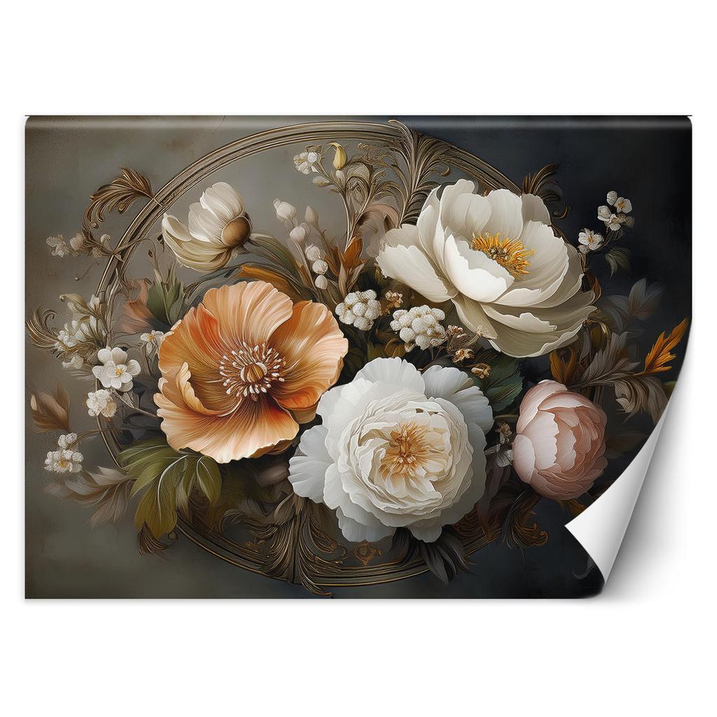 Tapeta Naturalne Botaniczne Liście Kwiaty