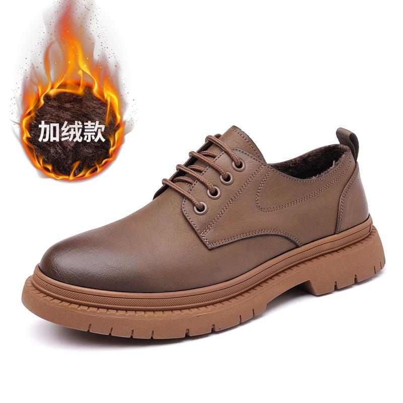 

Leather shoes men s formal business cowhide retro casual British big head suit platform Martin boots men s one 2025 44
