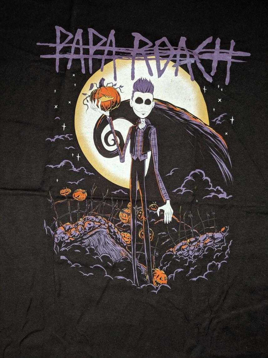 Men s and Women s T-shirts New Hot Papa Roach Band Black Short Sleeve Size S-5XL Shirt Gift Hallowen XXL