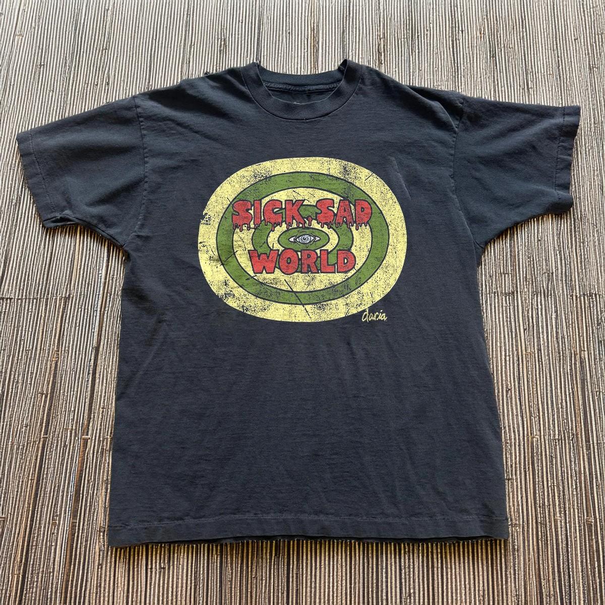 Sick Sad World Drippy Text Eye Unisex Black T-shirt Size S-5XL XXXL