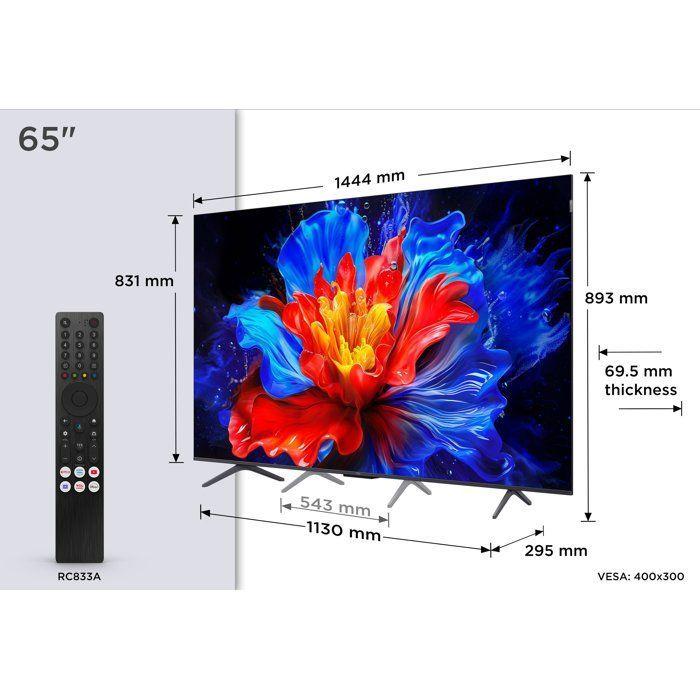 TCL 65P8K - TV QLED 65" (165cm) - 4K UHD 3840x2160 - 144 Hz - Dolby Vision - Google TV - 4xHDMI 2.1 - WiFi