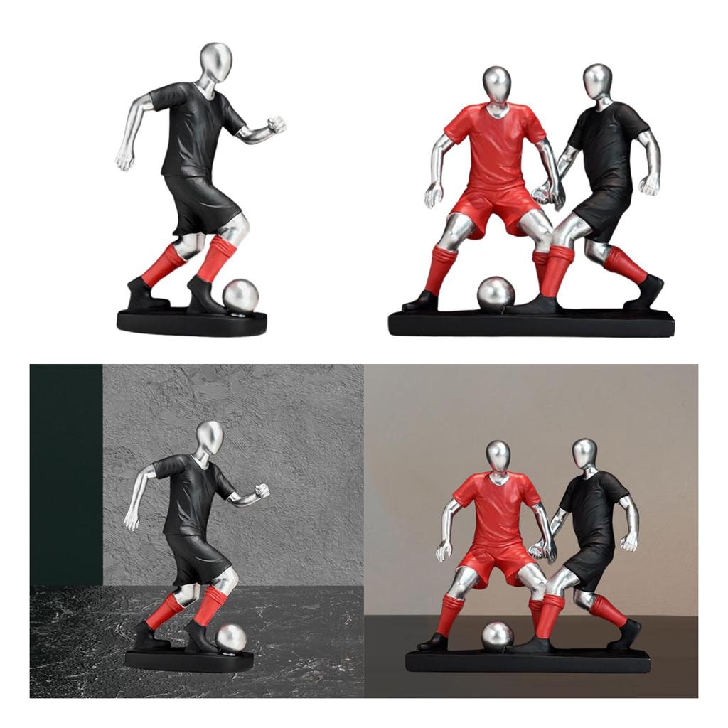 Resin Figurine Football Player Statue Birthday Gift Decorative Crafts Tabletop