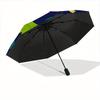 1pc Colorful Birds Pattern Automatic Folding Umbrella - 8-Rib Iron Frame, Windproof, Portable Sunshade with Plastic Handle for Travel & Outd