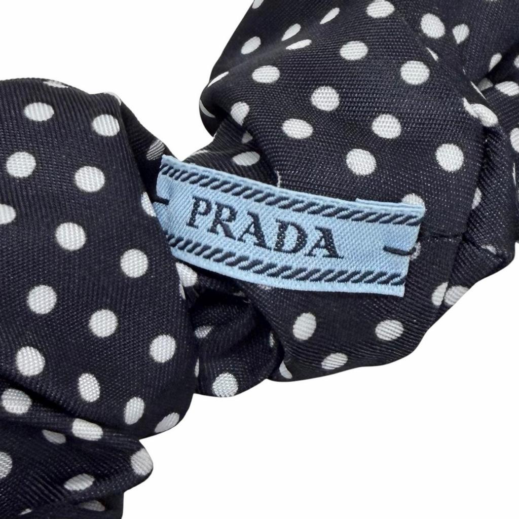 Excellent PRADA Shush Re-Nylon Scrunchie Dark navy Recycled nylon Women 1IF015 Used