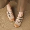Fashion New Fashion Sandal Women Pumps Shoes Sexy Slingback Heels Retro Leather Party Casual Summer Round Toe Shoes Mueller Slippers