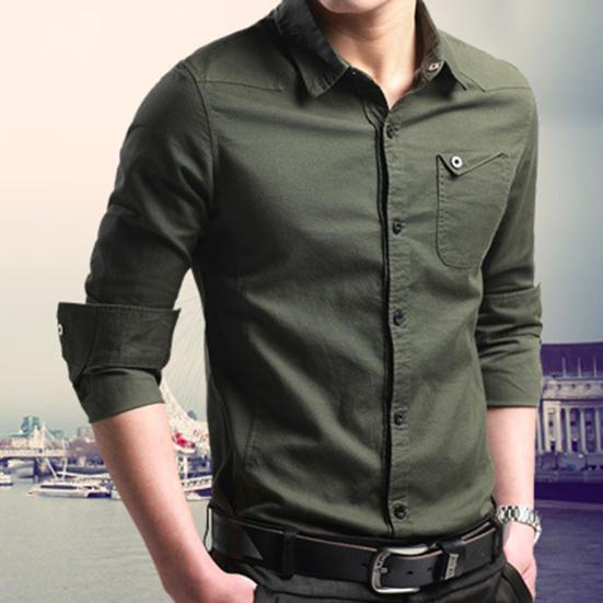Men Shirt Super Soft Wear Resistant Cotton Blend Men All-Match Shirt Summer Apparel for Male