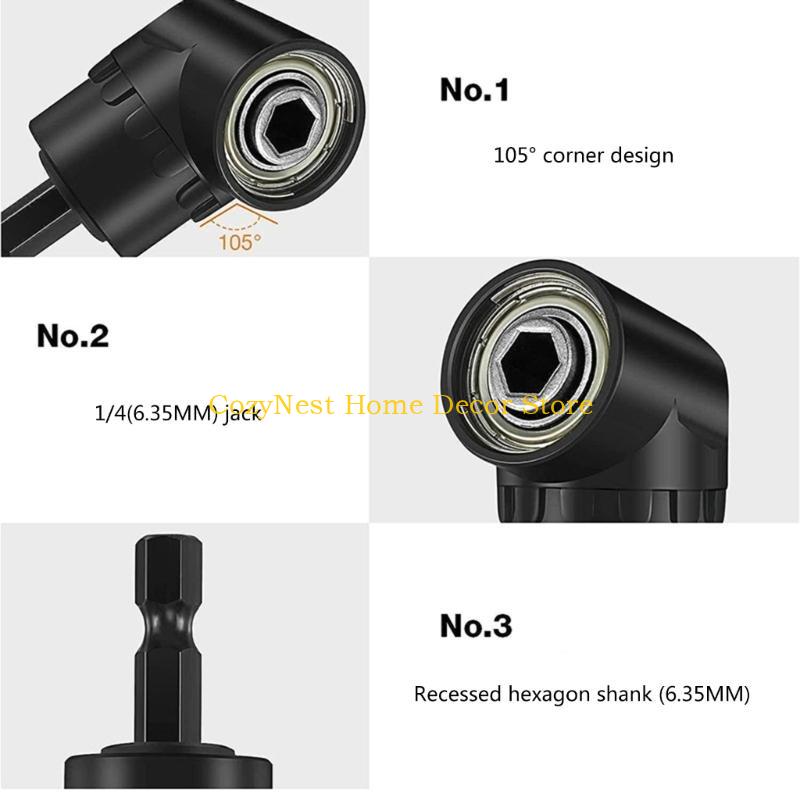 

92MF 105° Right Angle Impact Drill Bit Adapter Set Rotatable Impact Driver Adapter 1/4 3/8 1/2 Impact Driver Adapter China Mainland