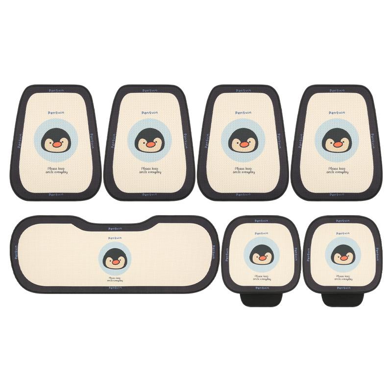 Cute Penguin Cartoon Seat Cushion Breathable Four Seasons Universal Comfortable Headrest Waist Support Penguin Seat Covers