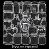 50 Transparent Cartoon Bottle Stickers - Waterproof PET DIY Decoration for Journals