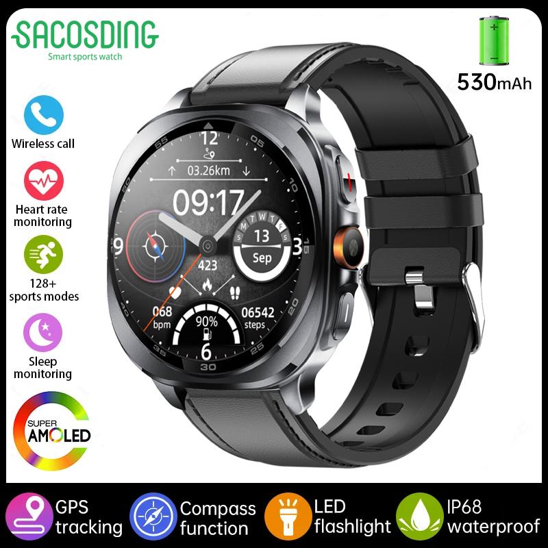 2025 New Military Bluetooth Call AMOLED Smart Watch Built-in GPS Compass Barometric Altimeter Waterproof Sports Smartwatches Men