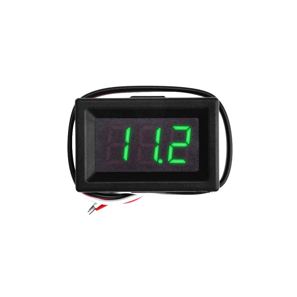 DC 3-30V Digital Voltmeter Voltage Tester Gauge LED Display 3-wire Cable Volt Meter for Car Motor Panel Mount 0.36 Inch