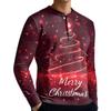 Men's Casual Button-Down Sweatshirt Fashion Printed Long Sleeve Shirt Pullover