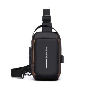 TS JYL laptop bag,Men Waist Pack High End Chest Bag Trendy Single Shoulder Commuter Bag