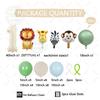 45 pièces Ballon Lion Girafe Blanc Crème Ballon Chiffre Anniversaire Ensemble Décoration Fête d'Anniversaire Thème Animaux de la Jungle Cadeau pour Enfants