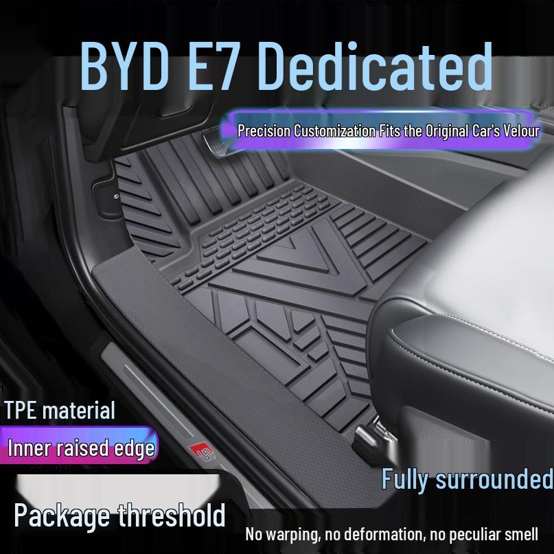 BYD E7 Waterproof TPE Floor Mats with Door Sill Protection Single Layer Upgraded