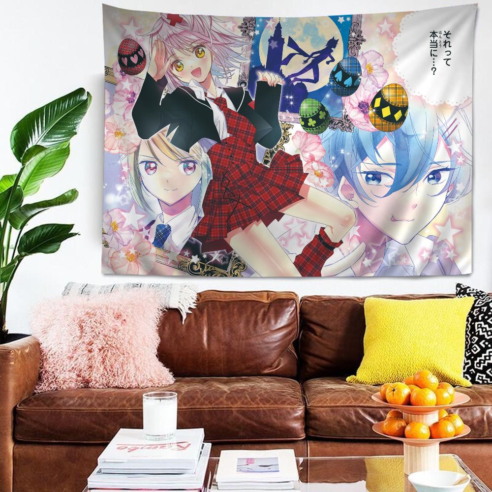 Classic Japanese Anime S-Shugo C-Chara Printed Large Wall Tapestry Hanging Tarot Hippie Wall Rugs Dorm Home Decor