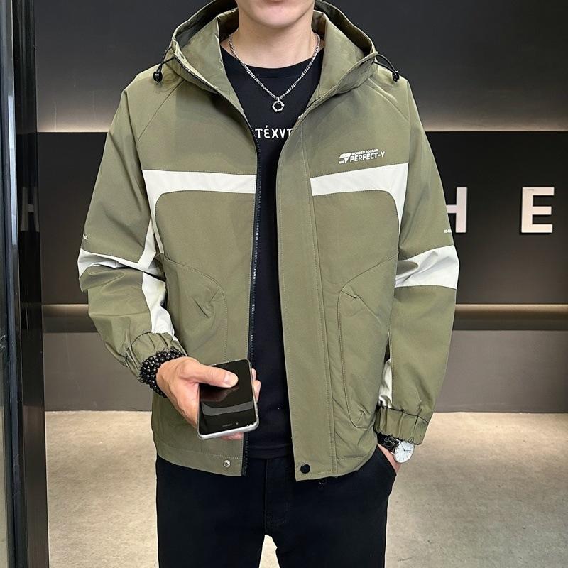 Arbeitsjacke Herren Frühling und Herbst Neue Lockere Kapuzenjacke Herren Frühling Lässige Oberteile