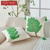 1PC Nuan Series Versatile Floral and Green Leaf Pillowcase 3D Embroidered Cushion Cover for Sofa Living Room Bedroom Home Decor