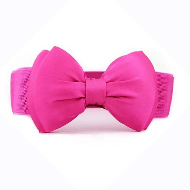 

Летний элегантный милый пояс с большим бантом, эластичный широкий эластичный ремень для платья, новые дизайнерские ремни для женщин, винтажный пояс для девочек 1PC