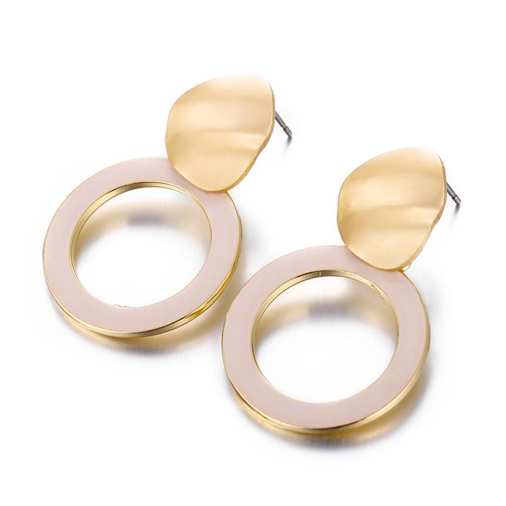 Women Stylish Matte Shine Candy-colored Hoop Earrings