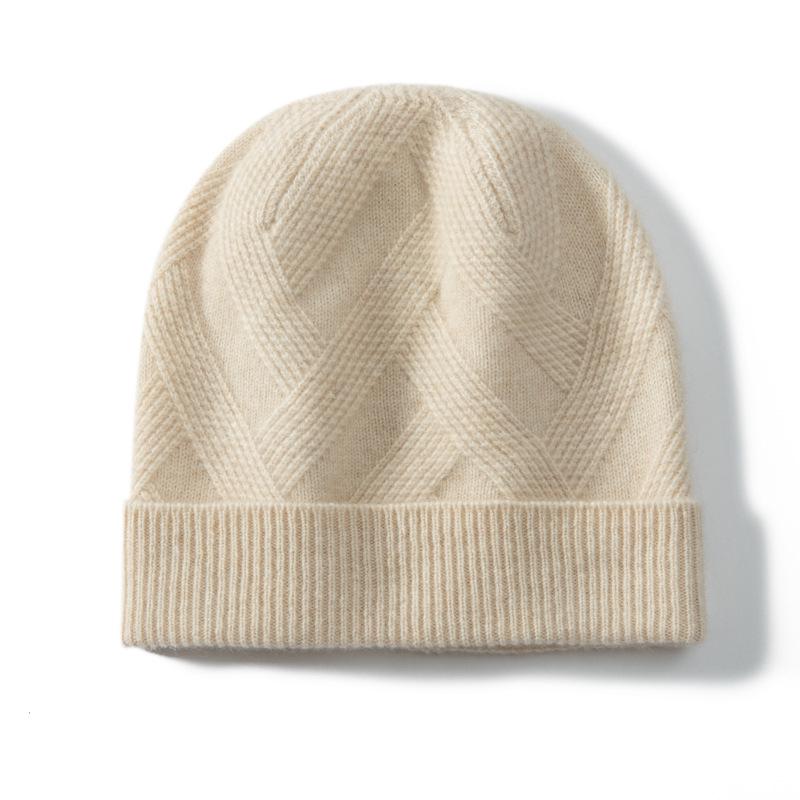 Women's 100% Pure Cashmere Twill Knit Hat - Warm, Stylish Cold Protection for Autumn/Winter