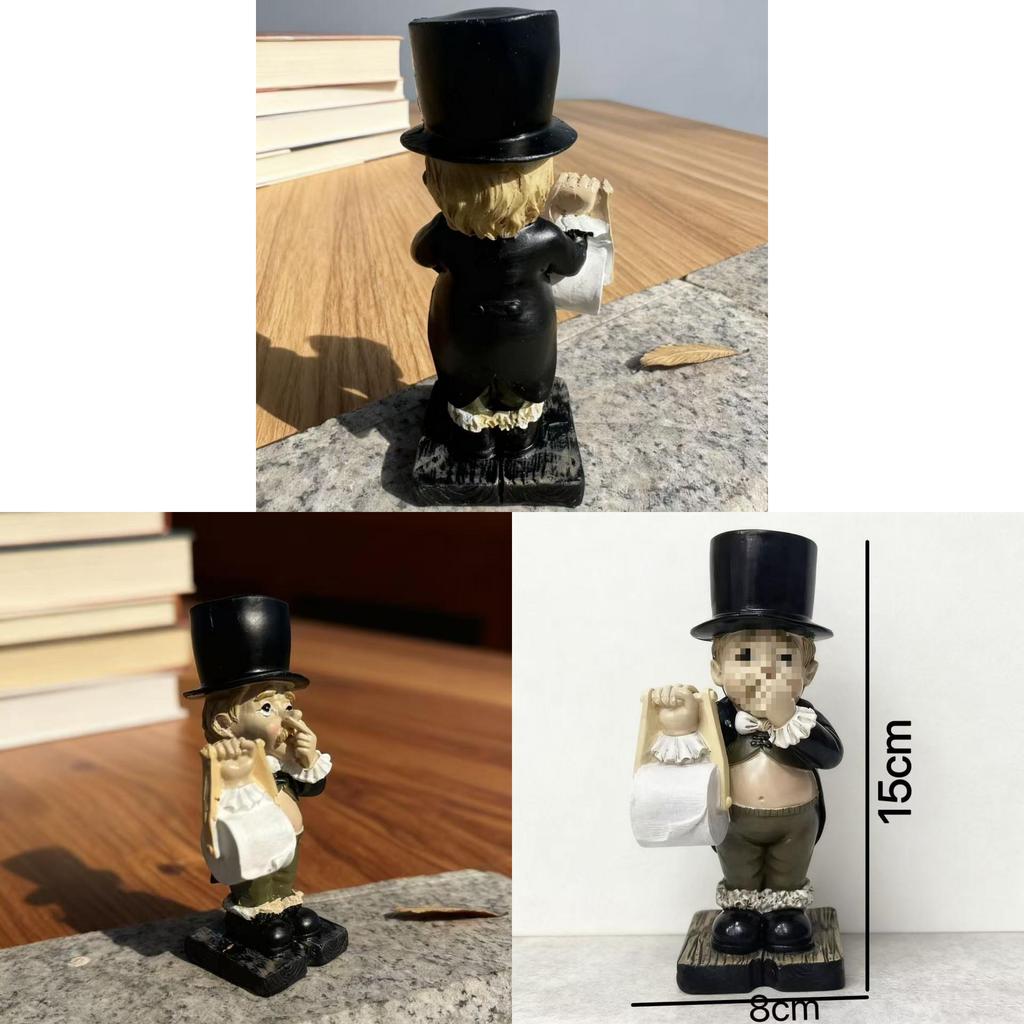 Harz Gentleman Taschentuchhalter Dekoration im Cartoon-Stil für Zuhause und Büro