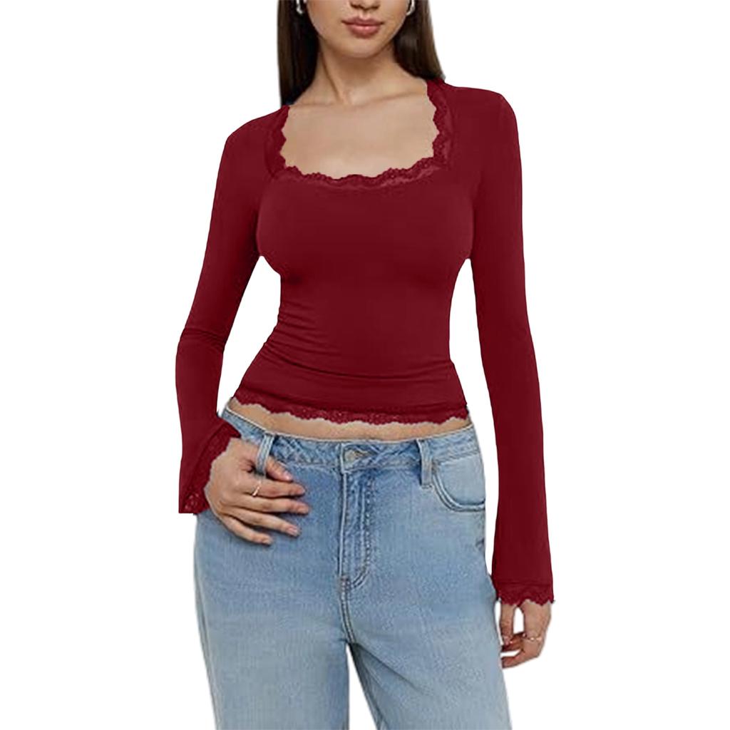 Elegantes, modisches Damen-Langarmtop für Alltag und Freizeit