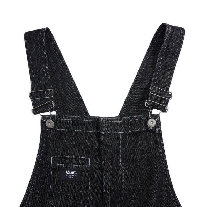 Vans Off The Wall Comfortable Sports Woven Overalls Women Overalls Black VN000KCKQ47