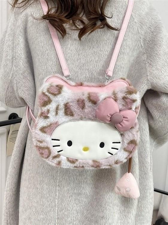 Zaino Peluche Hello Kitty Per Bambine e Ragazze Con Ampio Spazio e Spallacci Comodi