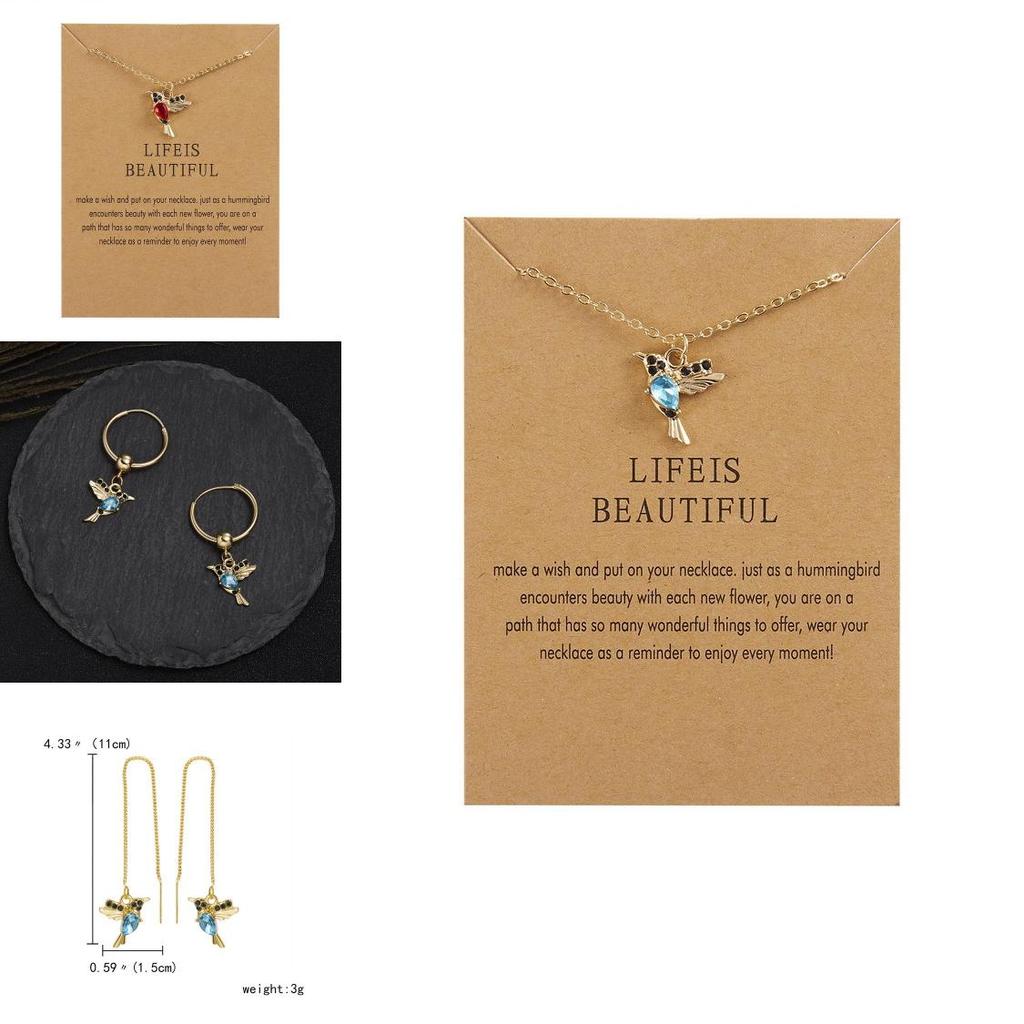 Vintage Style Hummingbird Ear Lines With Rhinestone Decor For Parties