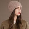 New Style Winter Women Hat Decorate Beanie Hat Rabbit Fur Blend Warm Winter Cap Y2K Female Casual Streetwear Knitted Hat