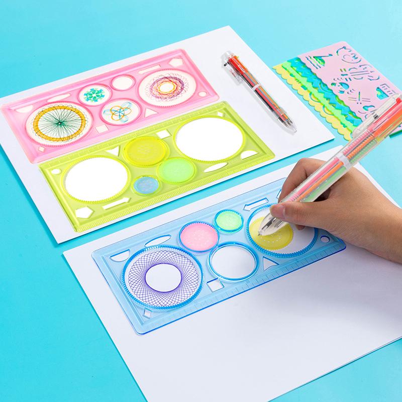 Spirograph Art Drawing Ruler Children DIY Handmade Painting Template Multifunctional Cartoon Color Developmental Toys Gifts TMZ