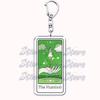 Popular Culture Halloween Tarot Card Keychains for Accessories Moon Luna Death Keyring Jewelry Fans Lovers Friends Reader Gifts
