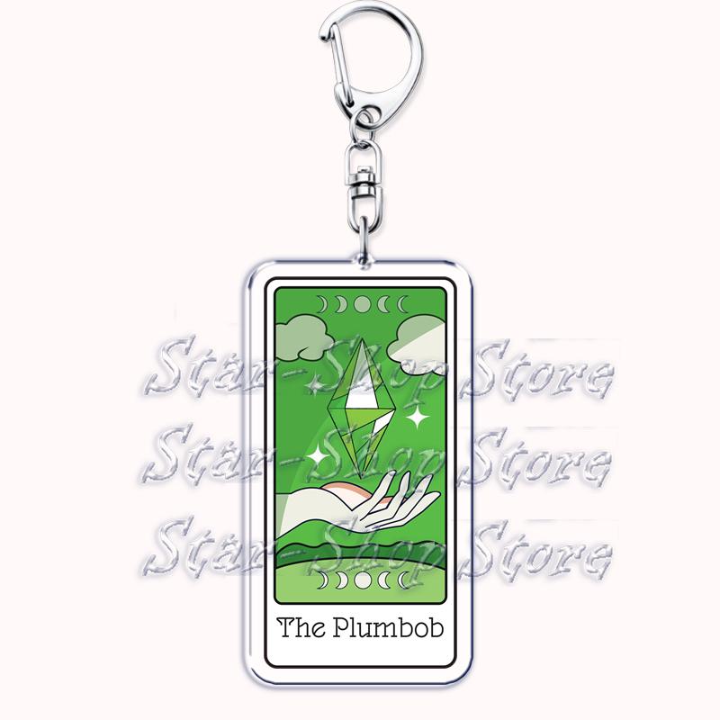 Popular Culture Halloween Tarot Card Keychains for Accessories Moon Luna Death Keyring Jewelry Fans Lovers Friends Reader Gifts